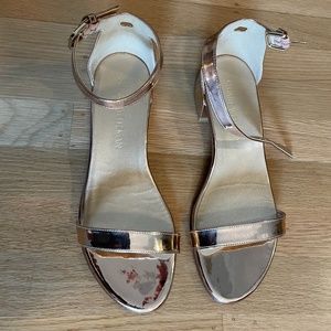 Stuart Weitzman Rose Gold Block Sandal Size 7.5 NWOT